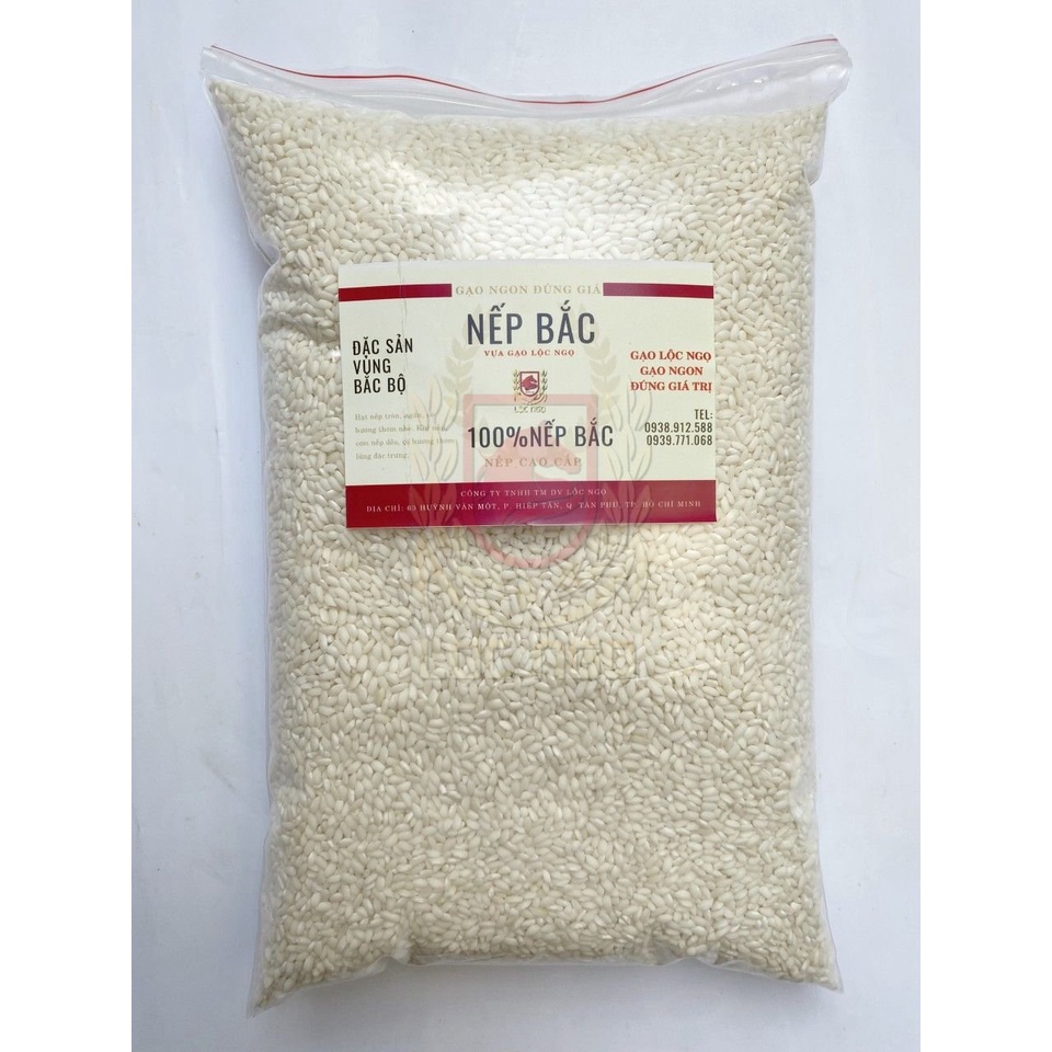 Gạo Nếp Bắc Túi 2Kg - Hạt Tròn Đều, Cơm Dẻo Mềm - Túi Hút Chân Không