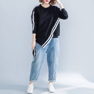 [ORDER] Áo nỉ nữ bigsize vạt chéo cá tính (màu đen)