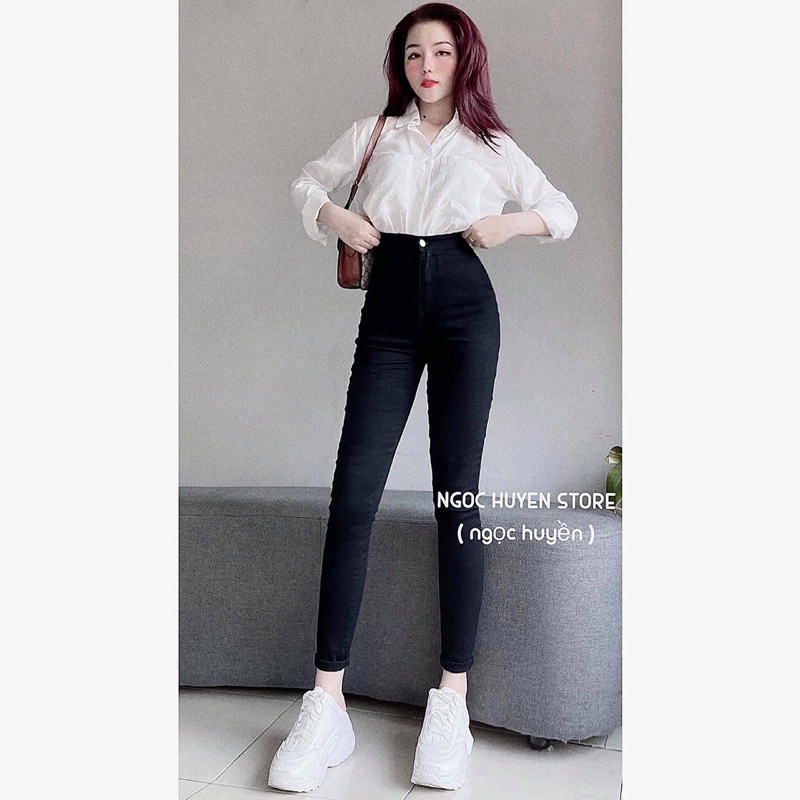 Quần jeans ôm cạp siêu cao basic