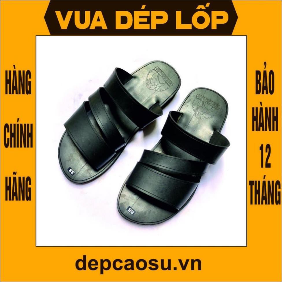 Dép đế cao 2.5cm 3 quai chéo, được làm thủ công của VUA DÉP LỐP Phạm Quang Xuân, ảnh thật, bảo hàng và sẵn hàng