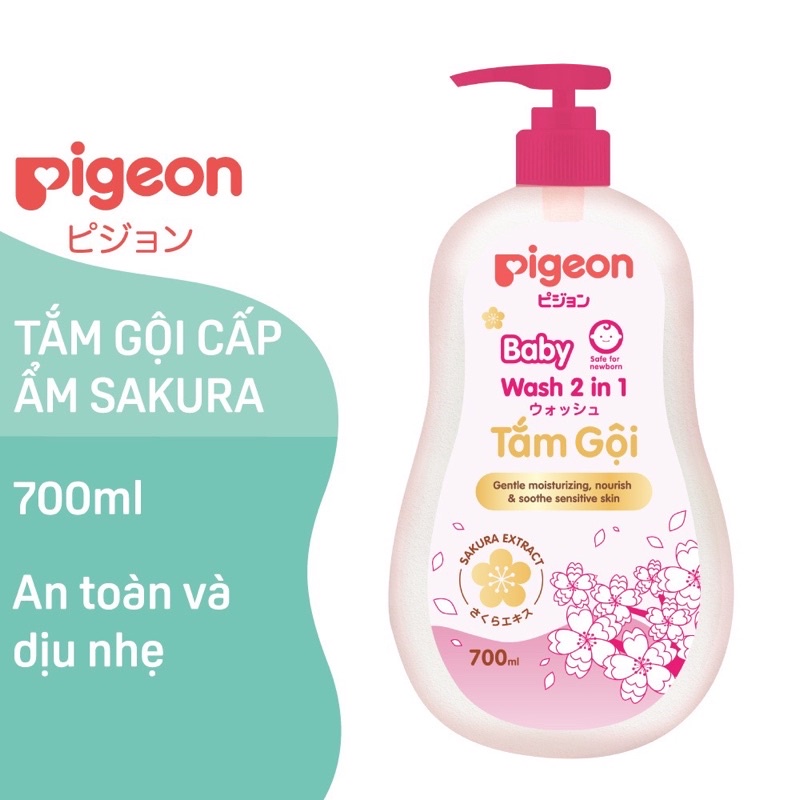 Tắm gội dịu nhẹ 2in1 Sakura Pigeon 200ml/700ml [CHÍNH HÃNG]