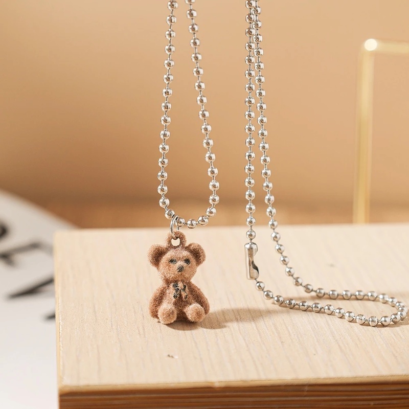 Vòng cổ Dài Mặt Hình Gấu Hoạt Hình Dễ Thương Cho Cặp Đôi / Bạn Gái