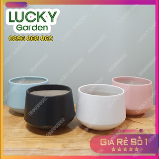 Chậu Sứ Kim Cương - Chậu Gốm Sứ Bát Tràng Hình Kim Cương Tròn