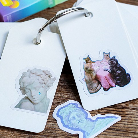 Set 80 Sticker Retro Aesthenic Hình Dán Trang Trí Sổ Tay Nhật Ký Điện Thoại Khay Đựng Bút M029