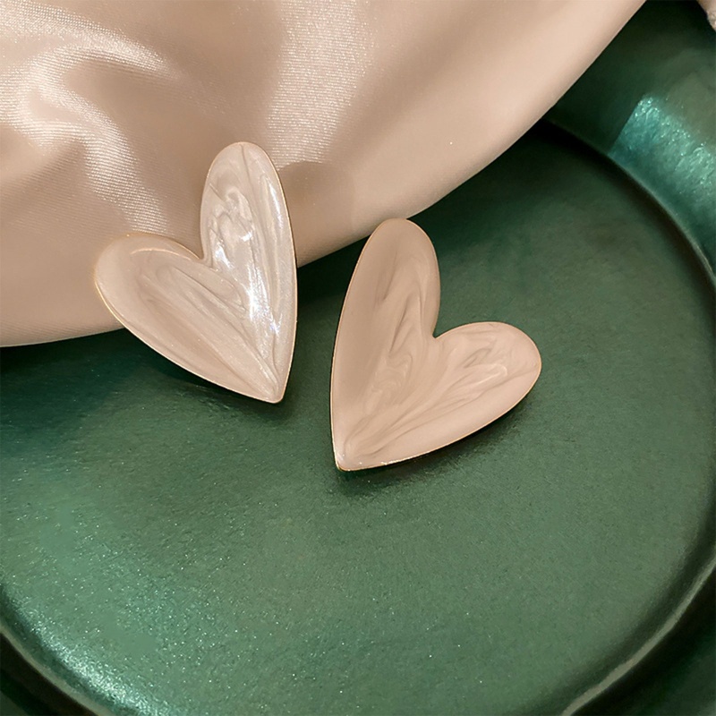 Đôi Bông Tai Mặt Trái Tim Đính Đá Thời Trang Cho Nữ