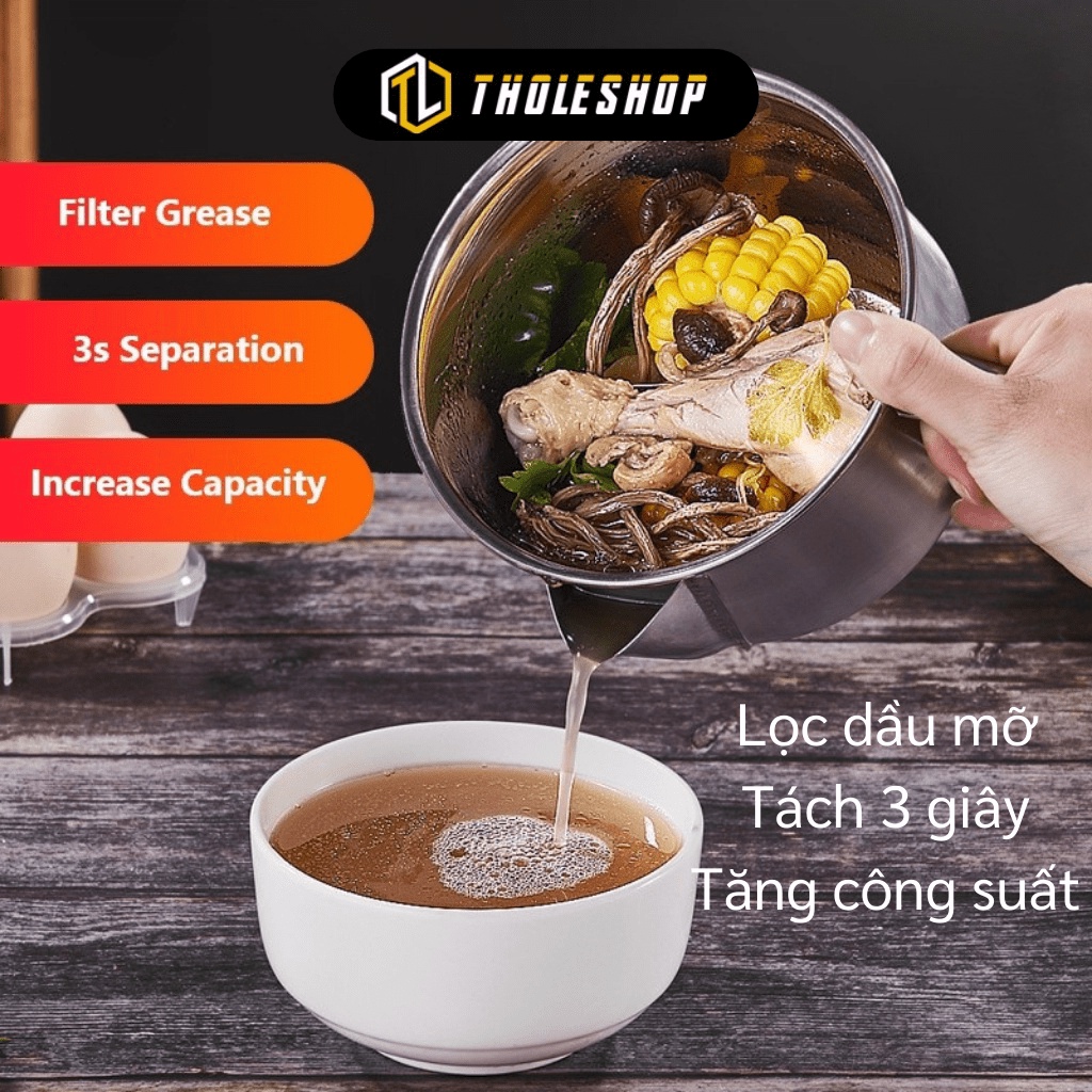 [SGD] Ca Tách Dầu Ăn, Nước Béo - Nồi Gạn Mỡ, Chất Béo 1000ml Có Thể Đun Trên Bếp Từ 10029