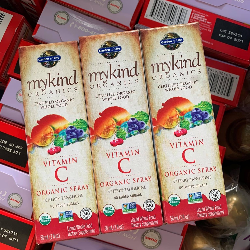 Siro C hữu cơ dạng xịt Garden of Life mykind Organics 58ml.