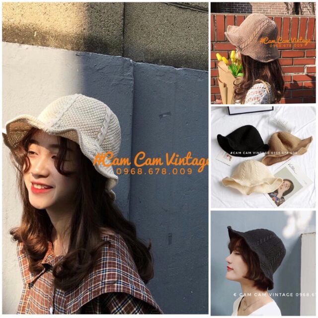 MŨ BUCKET LEN ULZZANG NÓN BUKCKET MỀM LƯỢN SÓNG GẤP GỌN ĐI DU LỊCH TIỆN DỤNG HOTTREND TIỂU THƯ