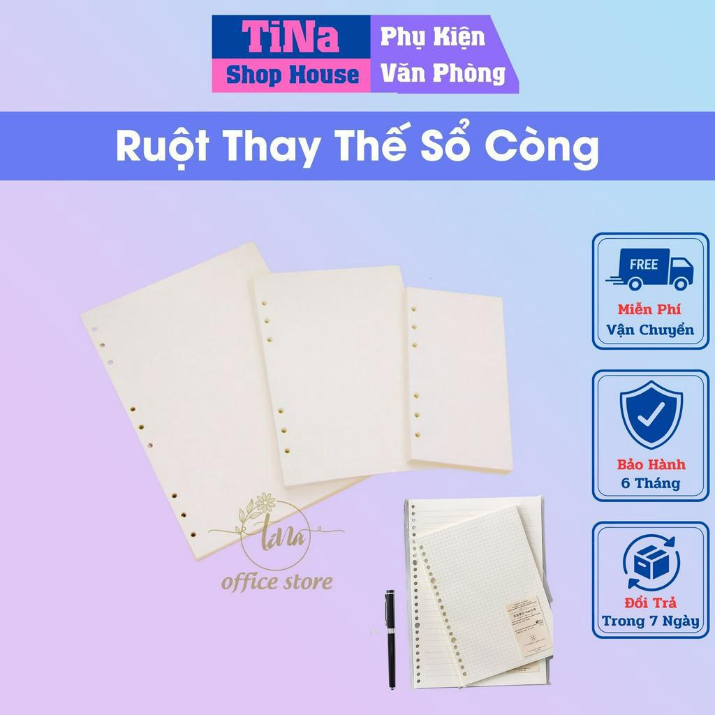 Giấy Refill Sổ Còng Dày 100gsm Caro/Kẻ Ngang/Trơn/Chấm Dot - Ruột Sổ Còng Giấy Refill 4 6 9 20 26 30 Lỗ Giấy Trắng Ngà