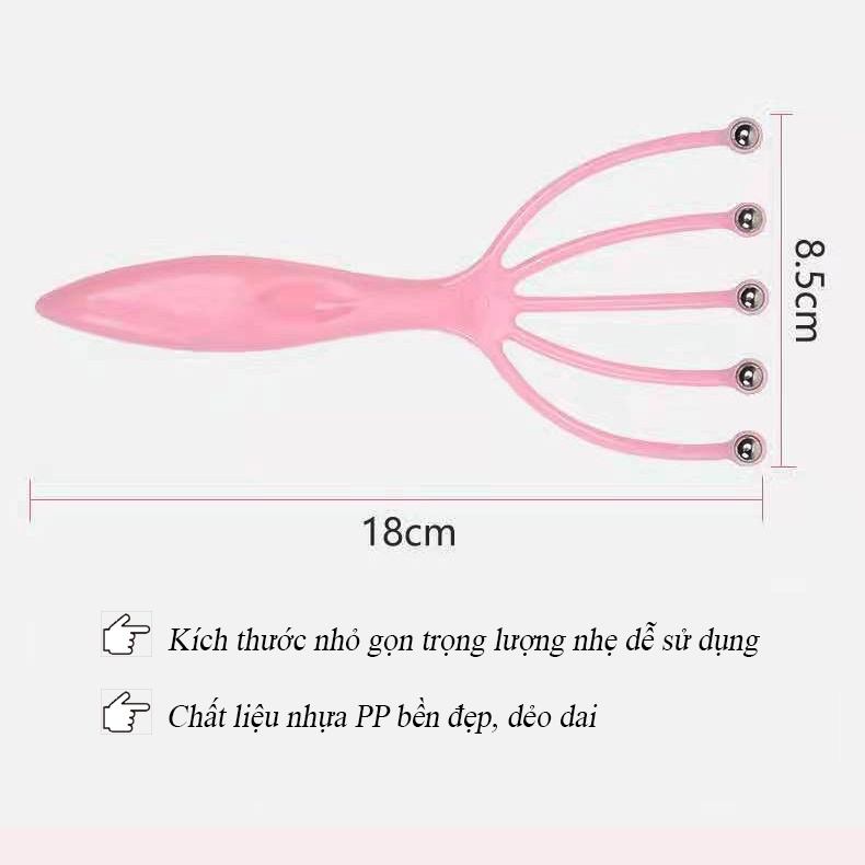 Massage Đầu Dụng Cụ Mát Xa Đầu 5 Nhánh Gắn Bi Sắt Giúp Thư Giãn Giảm Căng Thẳng Mệt Mỏi