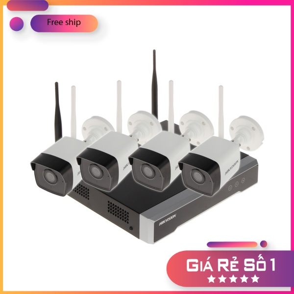 Bộ Kit 4 Camera IP Wifi 2MP Thế hệ mới HIKVISION NK42W0H