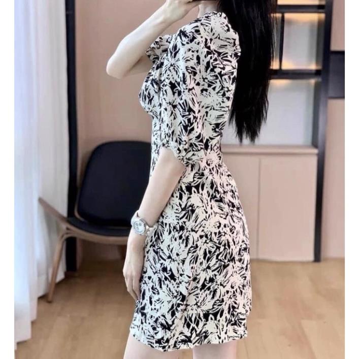 VÁY TRỄ VAI HỌA TIẾT HOA ĐÁ CHO NỮ