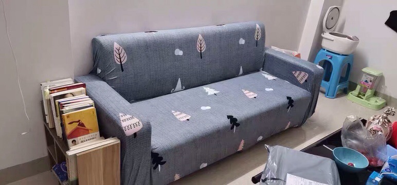 VẢI BỌC GHẾ SOFA màu xám hoạ tiết cây thông noel cho ghế