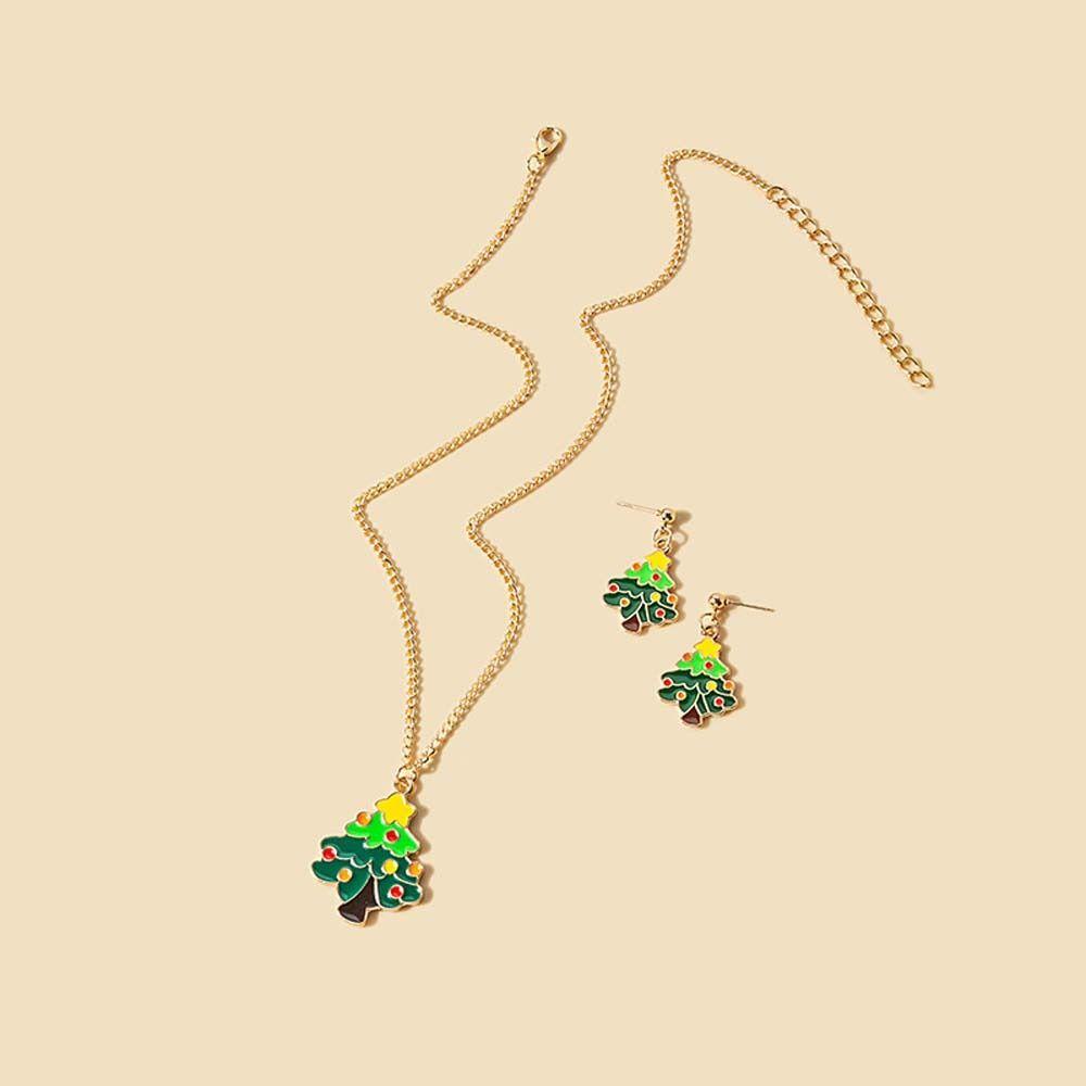 Bộ Vòng cổ + Bông Tai Hình Ông Già Noel &amp; Tuần Lộc Giáng Sinh VANES1