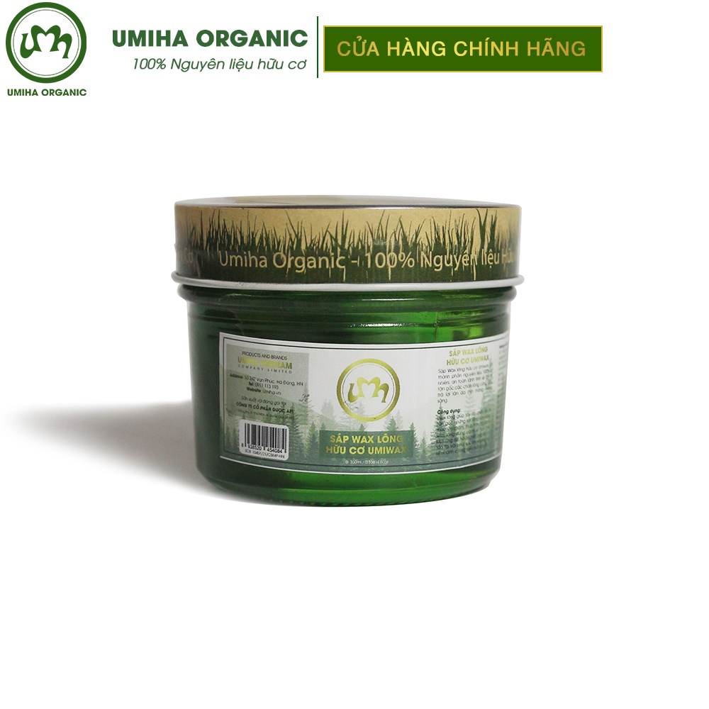 Sáp wax lông UMIWAX 100ml UMIHA ORGANIC dùng cho lông Nách, Chân Tay, Bikini Vùng Kín, Body an toàn hiệu quả