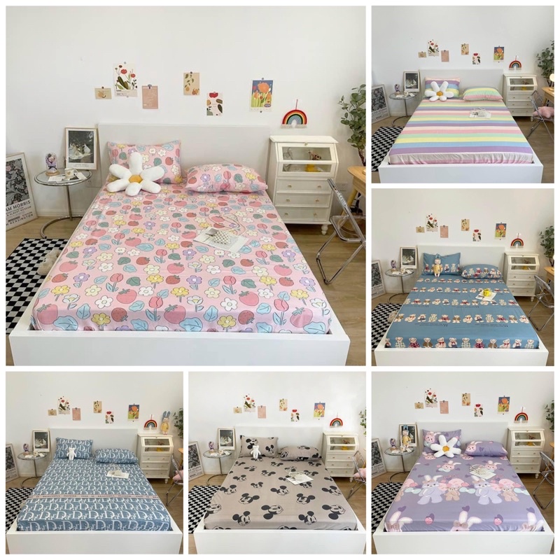 Bộ ga giường và 2 vỏ gối nằm Cotton Poly nhập khẩu đủ kích thước chưa gồm chăn | WebRaoVat - webraovat.net.vn