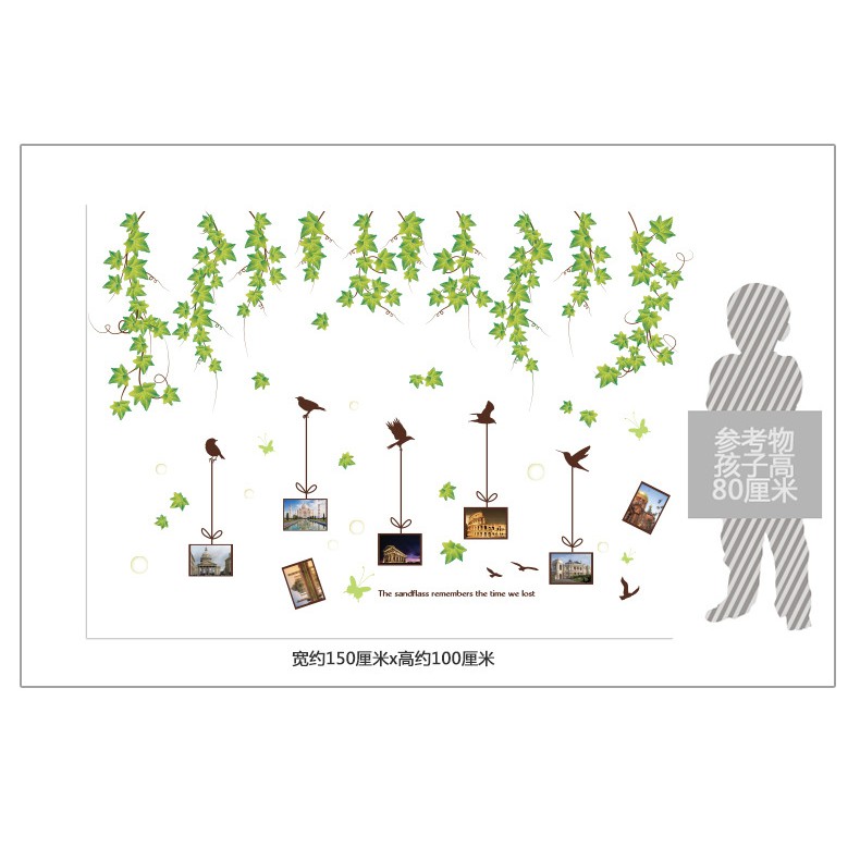 Decal dán tường khung ảnh lá phong trang trí nhà cửa sáng tạo - decalamyshop