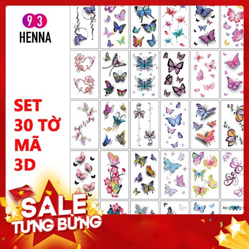 SALE Set ,bộ,gói 30 miếng dán hình xăm tato cực độc- cực đẹp