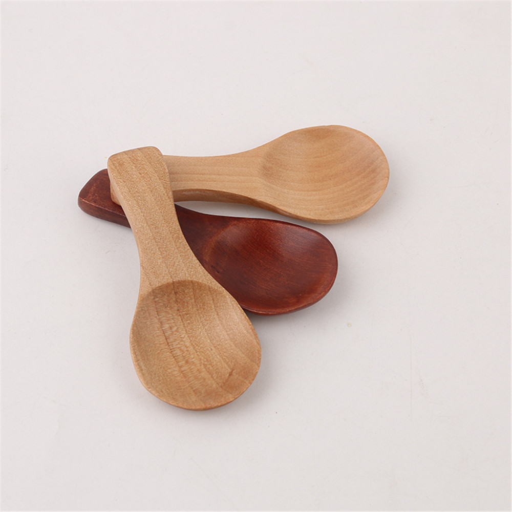 [sweet] 1pc kitchen Handmade Wooden Tea Milk Powder honey Spoon Coffee Sugar Wood Salt Scoop Tableware