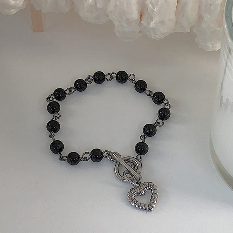 Vòng tay chuỗi ngọc trai đen đơn giản thời trang cho nữ