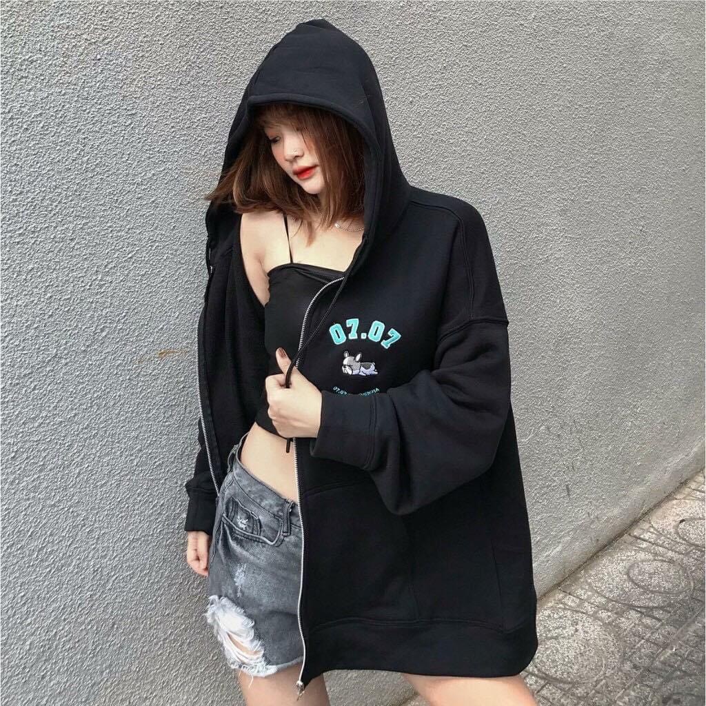 Áo Khoác Nỉ Bông Dây Kéo PUPPY LAZY HOODY Unisex (5 Màu)