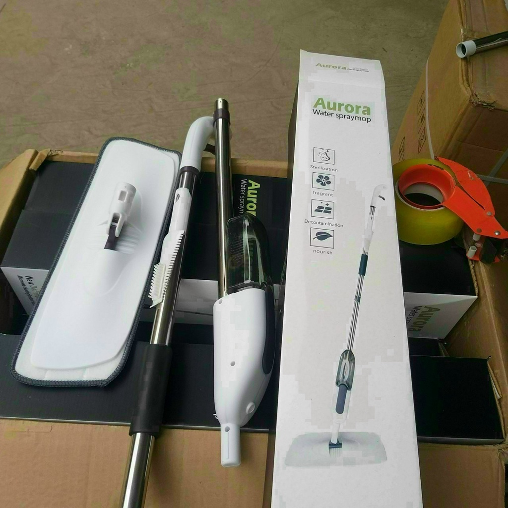 Chổi lau nhà Cây lau nhà tự vắt thông minh phun sương Aurora nhập khẩu ECOZY xoay 360 độ