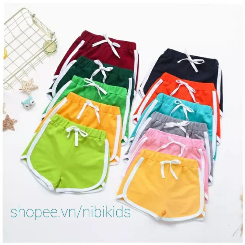 Quần Đùi Cho Bé Chất Cotton Co Giãn Siêu Mềm Mát FREE SHIP Quần Đùi Trẻ Em Đẹp May Viền Cạp Chun Bản Có Dây Rút