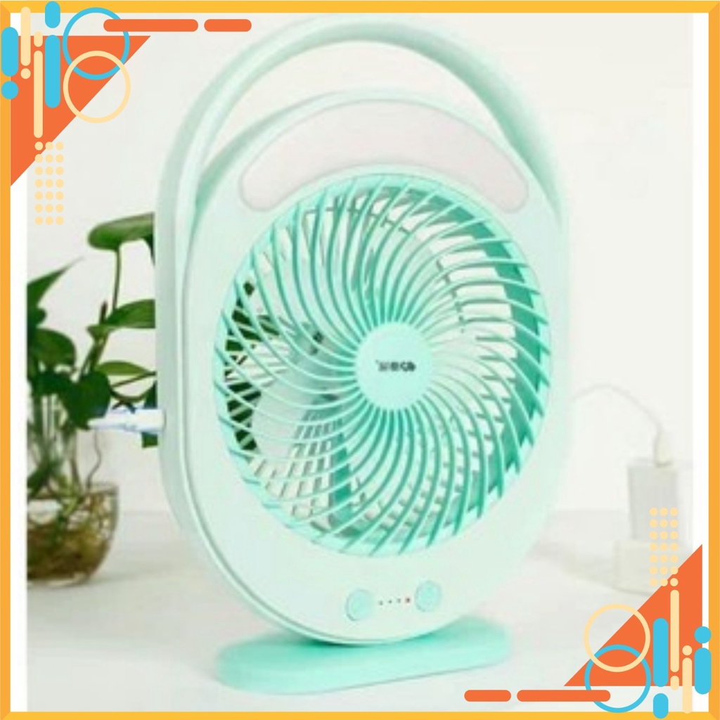 Quạt Sạc Tích Điện Có Đèn Led Km-F0336 Tiết Kiệm Điện