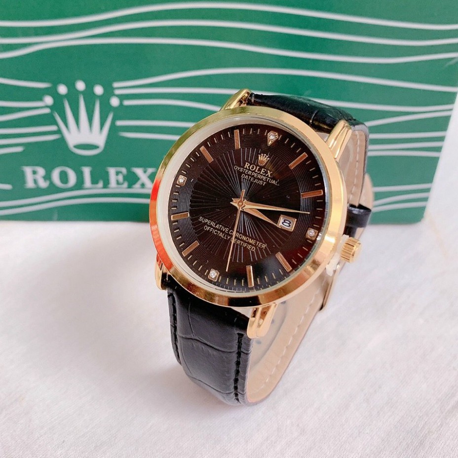 Đồng hồ Nam Rolex dây da mềm, thẻ bảo hành 12 tháng - Dong.ho.rolex