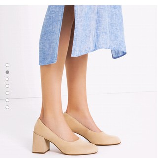 Giày da lộn đế vuông Zara