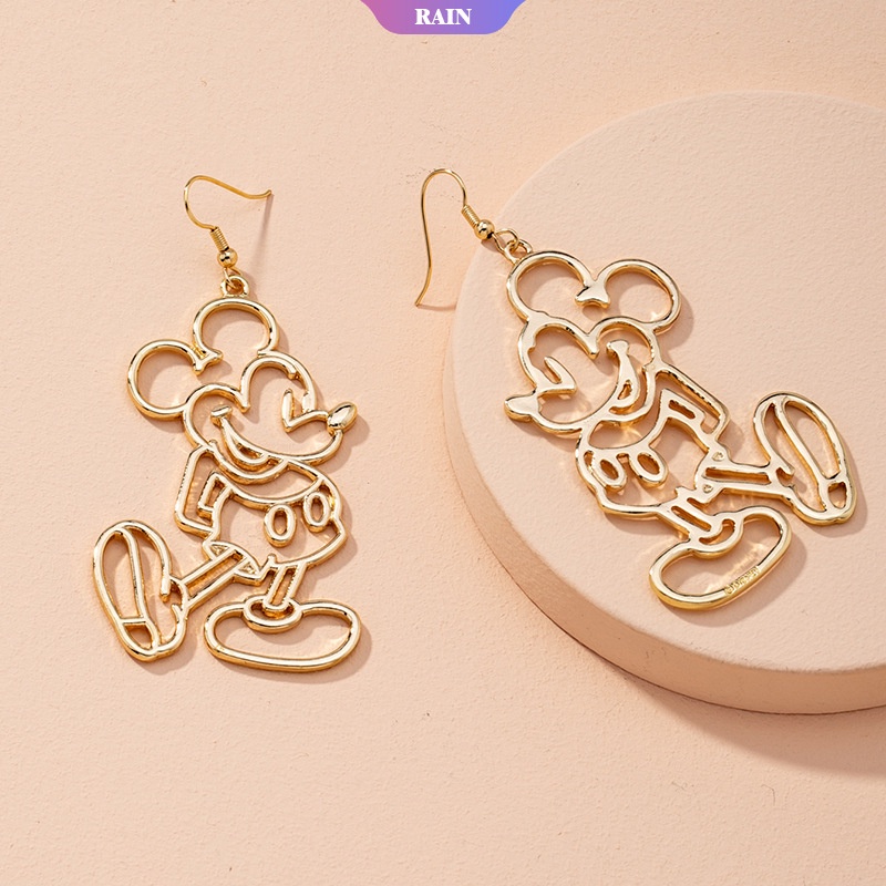 Bông Tai Thả Hình Chuột Mickey Màu Vàng Phong Cách Bohemian Thời Trang Hàn Quốc Mới Cho Nữ