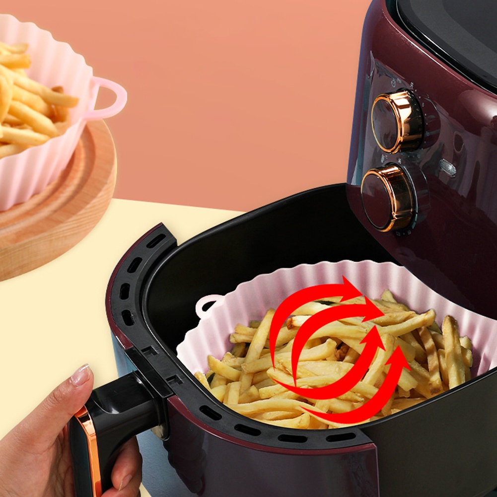 Nồi Chiên Không Dầu Bằng Silicone Hình Tròn Có Thể Tái Sử Dụng