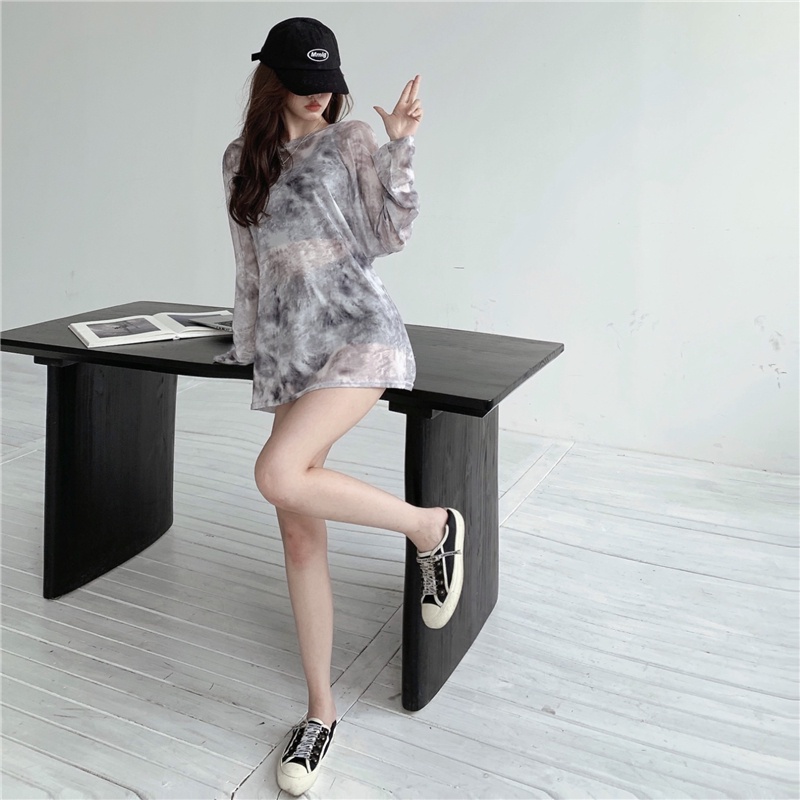 Áo Thun Tay Dài Dáng Rộng Màu Nhuộm Thời Trang Mùa Hè Cho Nữ | BigBuy360 - bigbuy360.vn