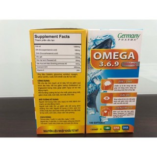 Dầu cá Omega 3.6.9 tăng cường thị lực ,bổ não, giảm nguy cơ mắc các bệnh tim mạch.