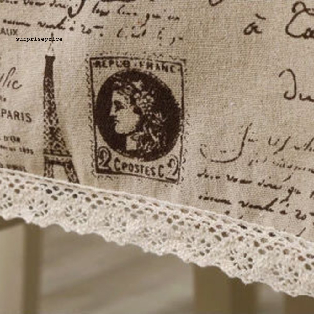 Khăn trải bàn trang trí nội thất in hình vương miện kiểu châu Âu