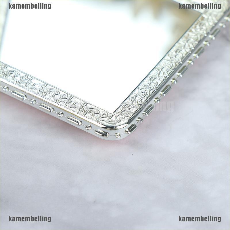 (kam) Mỹ Phẩm Trang Điểm Mini Bỏ Túi Hai Mặt Họa Tiết Hoa Vintage Có Thể Gập Lại