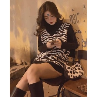 Áo ghi lê len loại 1 hoạ tiết vằn chất len pha lông dày dặn hàng quảng châu