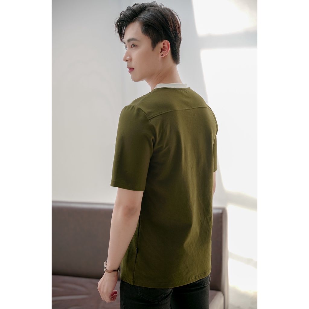 Áo Thun Nam Cổ Tròn Màu Xanh 100% Cotton Thương Hiệu MrTwins®