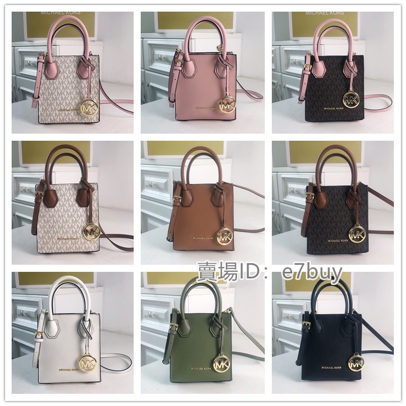 Michael KorsTúi Xách Đàn Piano Kiểu Mới Mercer Organ Mini Tott Bag Túi Xách Chéo Vai Đơn Túi Xách Hoa Văn