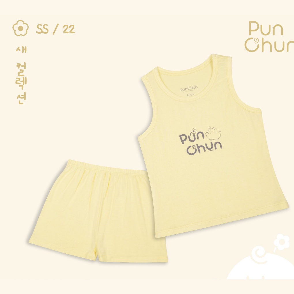 Bộ Quần Áo Ba Lỗ Punchun Màu Paster - Quần Áo Bé Trai, Bé Gái (Size Từ 9 Tháng Đến 4 Tuổi)