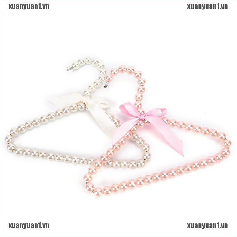 [XUANYUAN1] 1 Móc Treo Quần Áo Đính Ngọc Trai Và Nơ Cho Thú Cưng