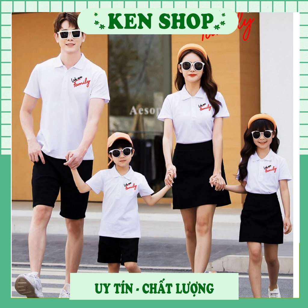 Áo cổ trụ gia đình cao cấp in logo theo khách thích đủ size 3 4 5 người