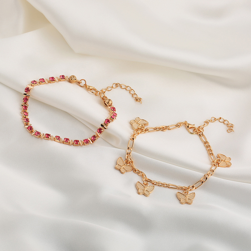 BUTTERFLY Set 2 Lắc Chân Hình Bướm Xinh Xắn Dành Cho Nữ