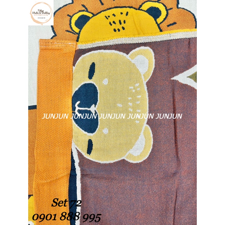 N25_SET Chăn Ga Gối vải Xô Organic cotton dòng cao cấp