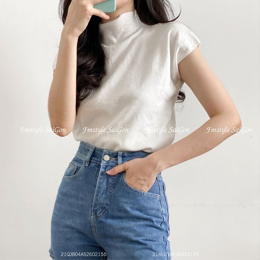 Áo len cổ lọ sát nách nữ dáng đẹp màu trơn ulzzang kiểu Hàn Quốc Fmstyle Saigon 21ALU10K30401 | BigBuy360 - bigbuy360.vn