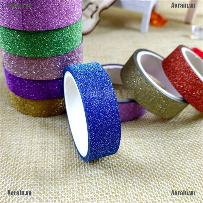 Bộ 10 Cuộn Băng Keo Washi Lấp Lánh Nhiều Kiểu Dáng Sáng Tạo