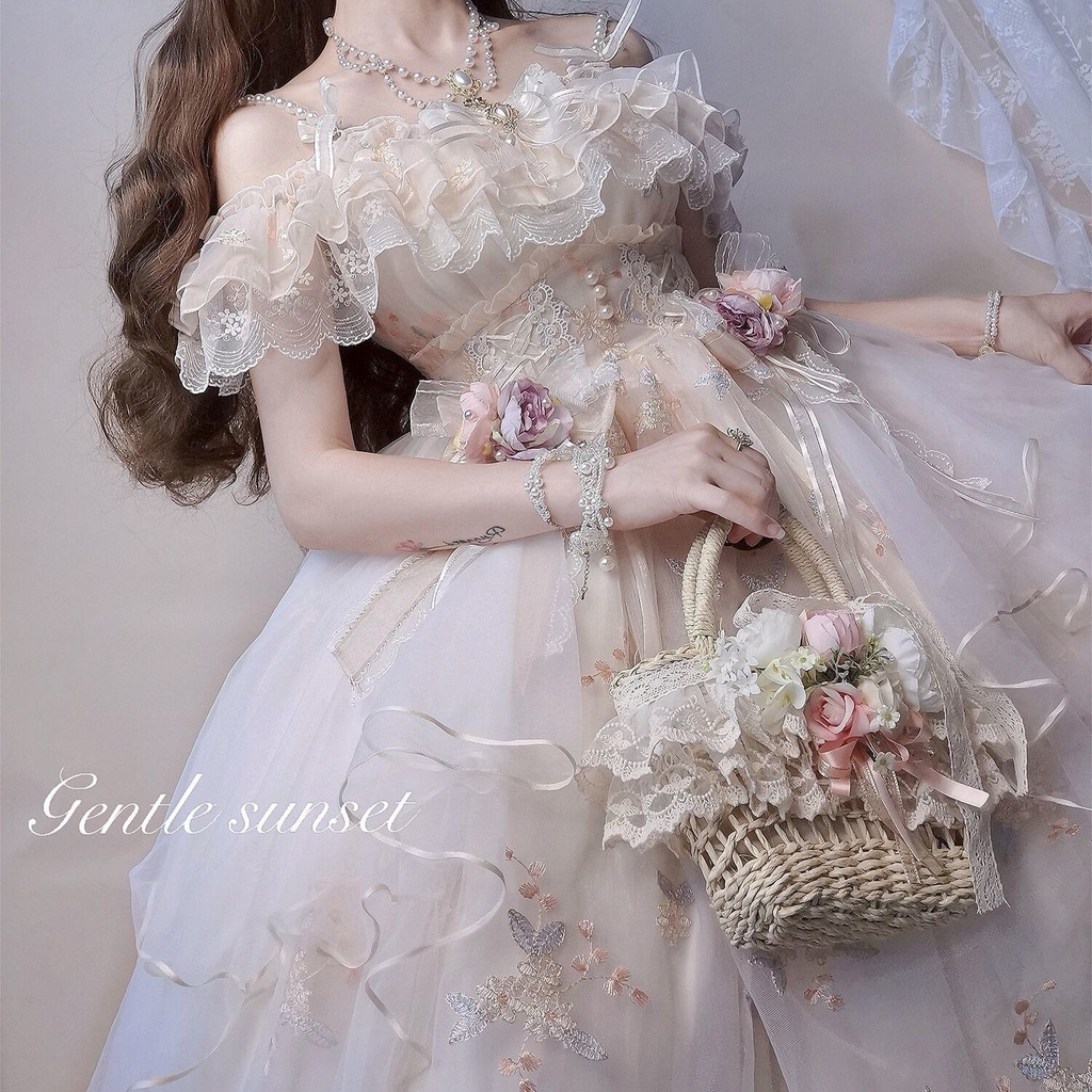 Đầm Lolita Thêu Hoa Thời Trang Mùa Hè Đáng Yêu
