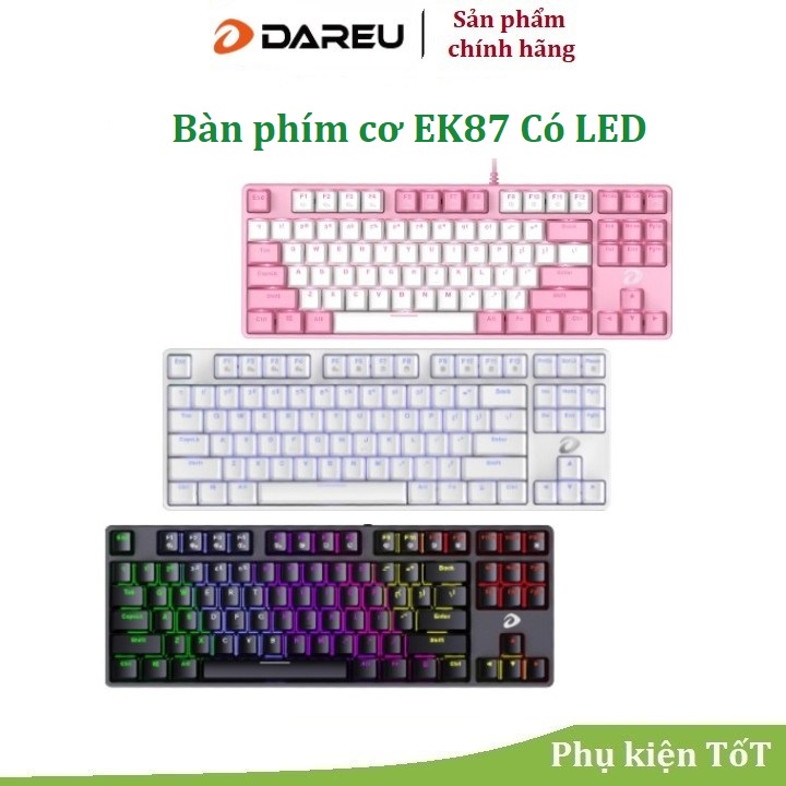 Bàn phím cơ Dareu EK87 Black Đen / Hồng Pink