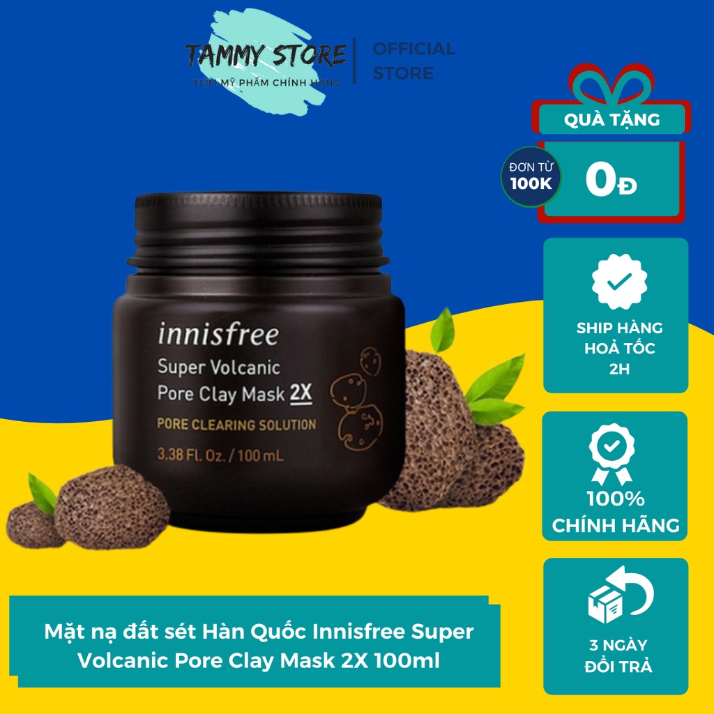 Mặt nạ đất sét Hàn Quốc Innisfree Super Volcanic Pore Clay Mask 2X 100ml