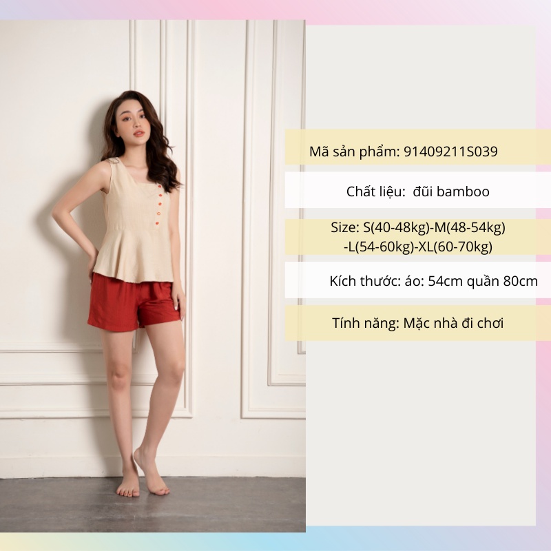 Đồ ngủ nữ đẹp mặc nhà cao cấp freedy91409211S039